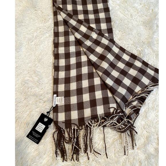 Brave + True Woodlands Brown & White Plaid Scarf - Size OS (NWT) - Picture 1 of 5